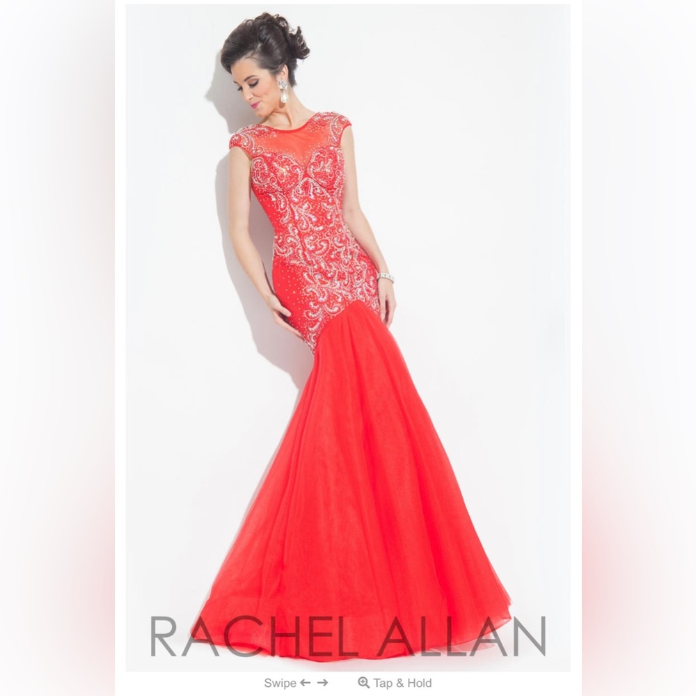 Rachel Allan - Red Mermaid Gown - Size 6